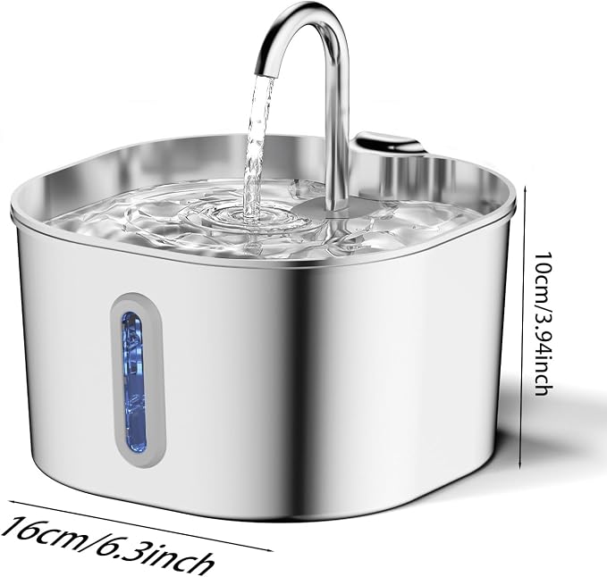 2.2L Stainless Steel Cat Water Fountain Automatic Pet Water Dispenser - Image 9