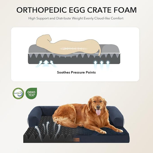 Orthopedic XXL Dog Beds, Waterproof Egg Crate Foam Big Pet Bed - Image 2
