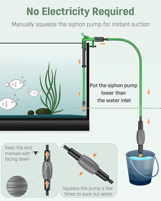 Pawfly Aquarium Water Changer Kit, Fish Tank Siphon Vacuum Cleaner - Image 2