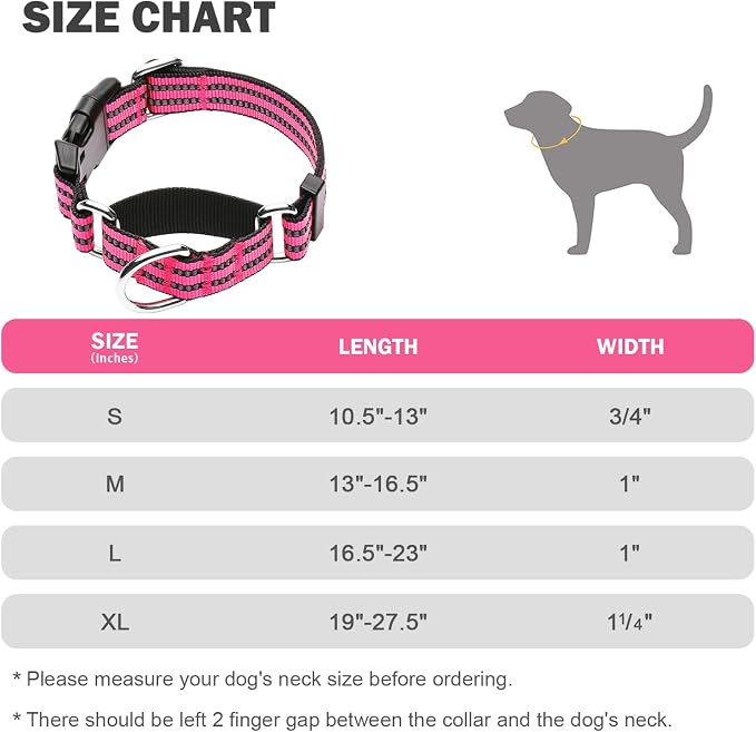 Hikiko Martingale Dog Collars Reflective Nylon Dog Collar - Image 6