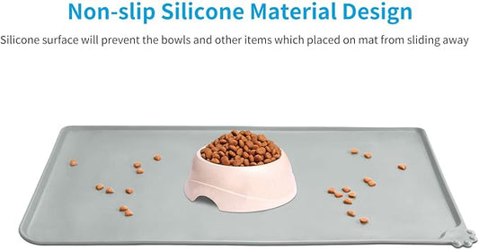 AUDWUD Silicone Waterproof Pet Feeding Mats, Anti Slip Bowl Pad, Dog Mat - Image 2
