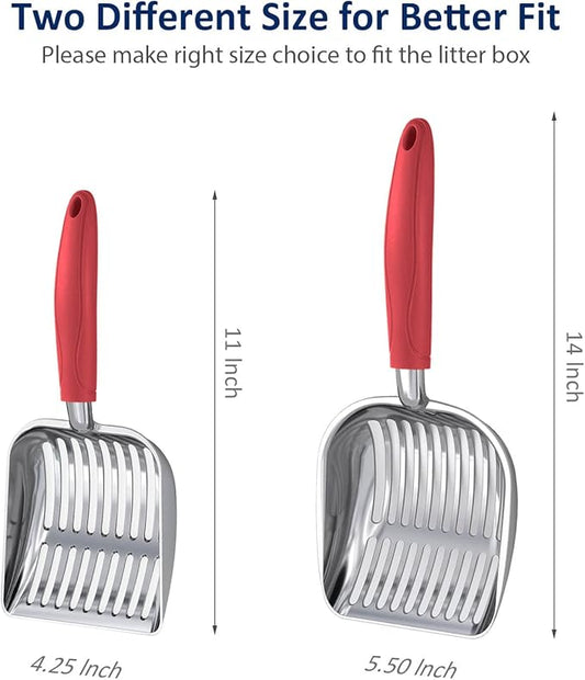WePet Cat Litter Scoop, Aluminum Alloy Sifter, Kitty Metal Scooper, Deep Shovel - Image 2