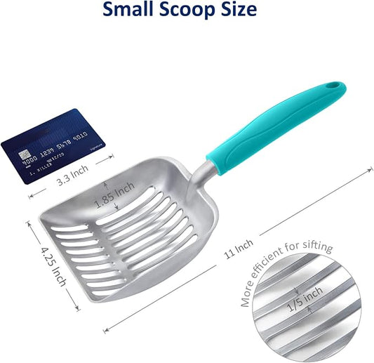 WePet Cat Litter Scoop, Aluminum Alloy Sifter, Kitty Metal Scooper, Deep Shovel - Image 2