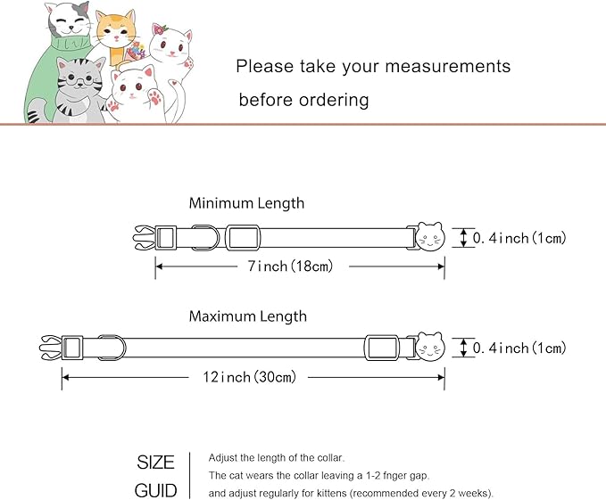 Yizepet Cat Collars with Bells, Breakaway Kitten Collar, Cute Kitty Collar - Image 5