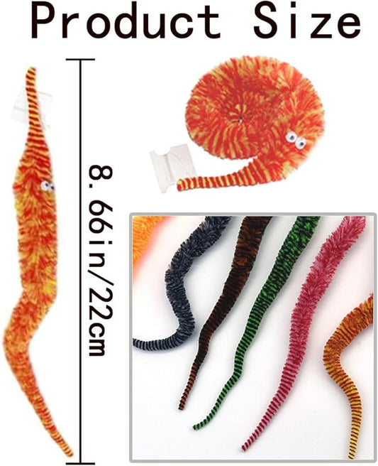24 PCS Cat Worm Toy Zebra Print Feather Worm Teaser Refills Attachment Cute Cat - Image 2