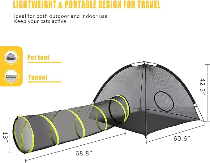 Outdoor Cat Enclosures Indoor, Portable Mesh Tent, Playhouse - Image 7
