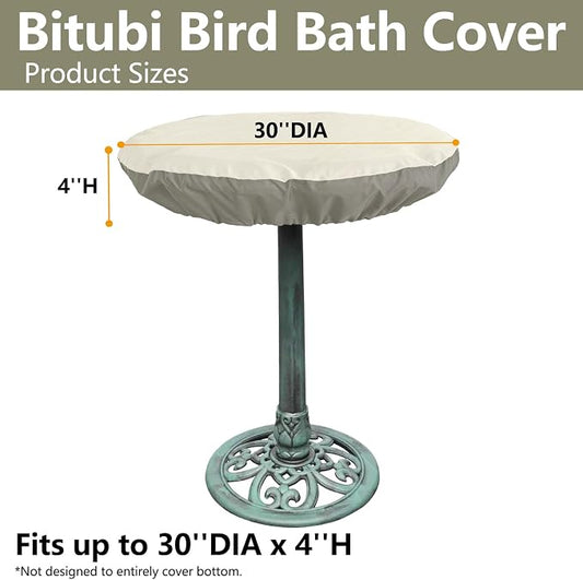 Bitubi Bird Bath Cover for 24" to 30" Diameter Bowl, Heavy Duty Waterproof 600D - Image 2