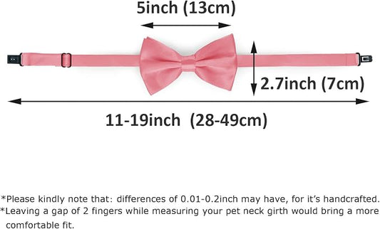 KOOLMOX Dog Bow Ties Pink, Adjustable Dog Collar Bow Tie - Image 2