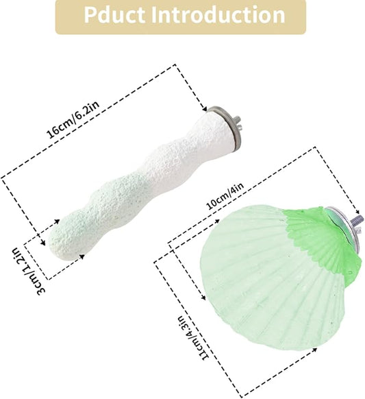 Bird Perches for Cage, Abrasive Surface High Calcium Mineral Parrot Perch Stand - Image 2