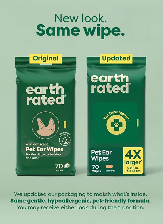 Earth Rated Dog Ear Wipes, Vet-Developed Pet Ear Wipes - Image 2