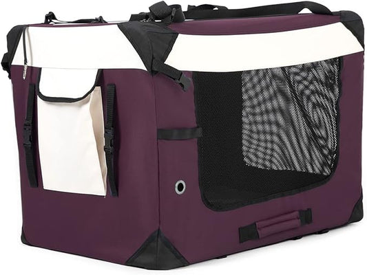 Large Cat Carrier, Collapsible Dog Travel Crate Portable Soft-Sided Pet Carrier - Image 2