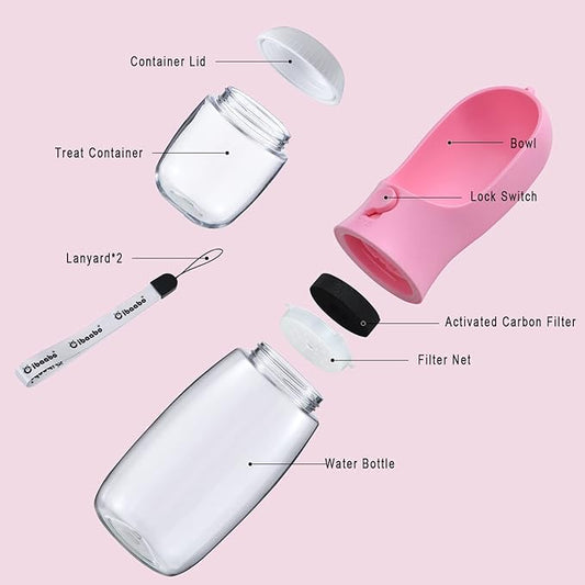 Dog Water Bottle with Food Container, Travel Puppy Water Bowl, Portable Pet - Image 2