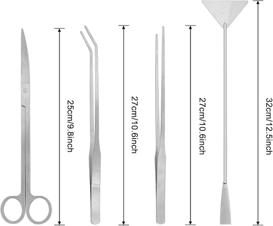 Aquarium Aquascaping Tool Stainless Steel Aquascape Tools Kit 4 in 1 Anti-Rust - Image 2