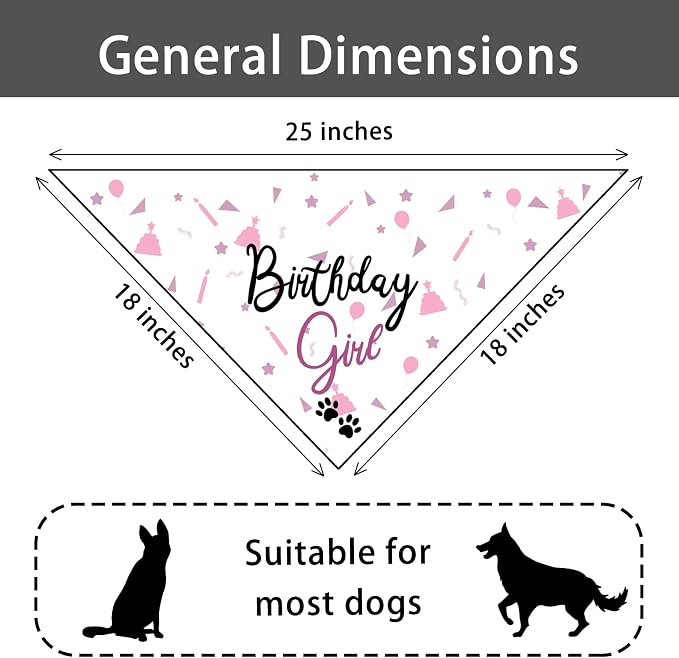 Dog Birthday Girl Happy Birthday Dog Bandana - Image 6