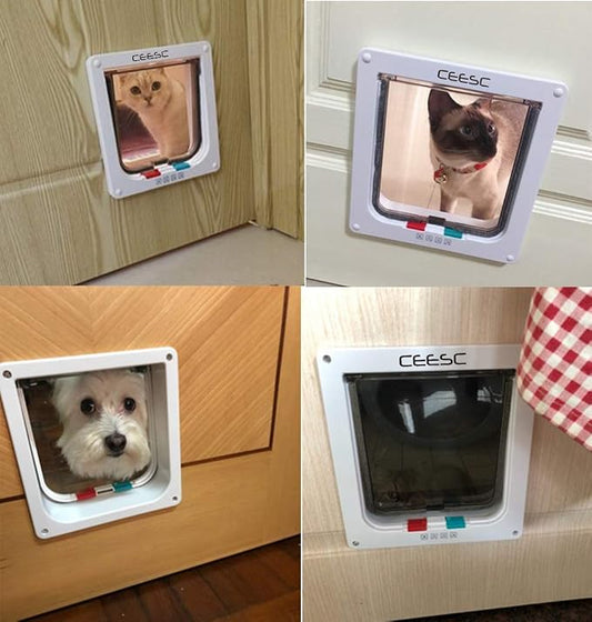 CEESC Extra Large Cat Door, Weatherproof, ABS Material, 4-Way Locking Flap - Image 2