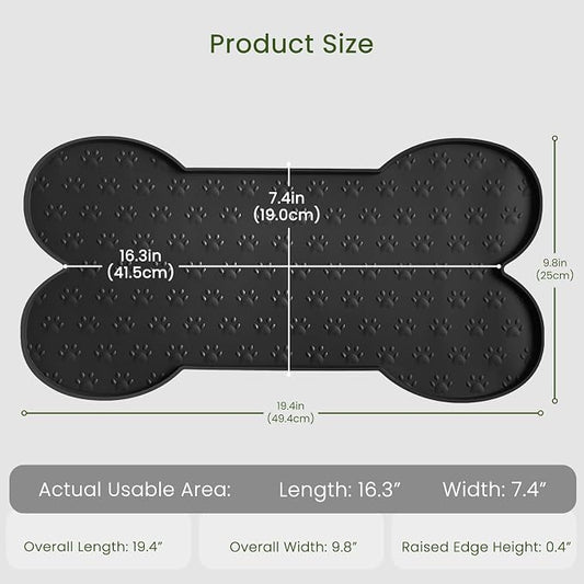 Dog Food Mat Anti-Slip Silicone Dog Bowl Mat Thicker Pet Placemat Waterproof - Image 2