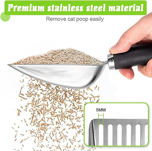 Cat Litter Scoop -Stainless Steel Cat Litter Scoop-Sturdy Mesh Scooper - Image 2