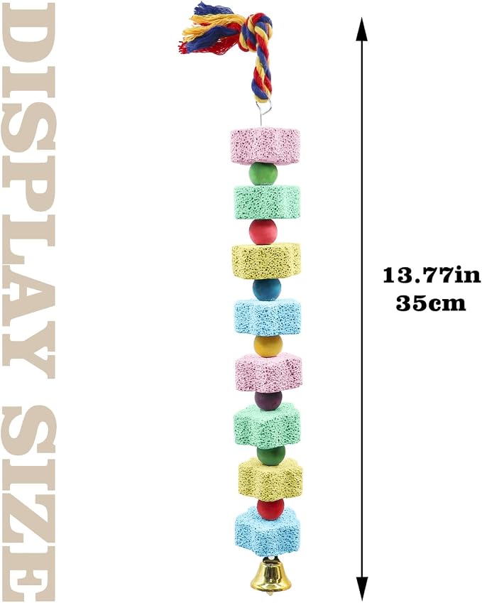 2 Pack Bird Chewing Toy, Colorful Parrot Beak Grinding Calcium Stone - Image 6