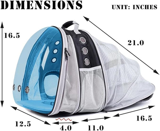 Dual Expandable Polarized Blue Cat Backpack Carrier, Fit up to 20 lbs, - Image 2