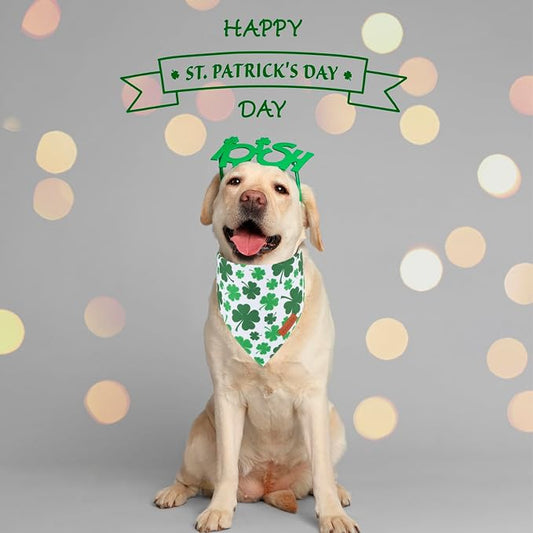 PTDECOR St. Patrick's Day Dog Bandana, Reversible Dog Scarf - Image 2