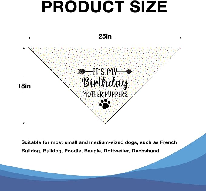It's My Birthday Mother Puppers White Dog Bandana Birthday Gifts - Image 6