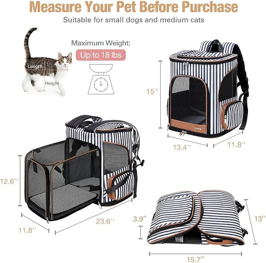 Lekereise Pet Carrier Backpack Expandable Cat Backpack - Image 2