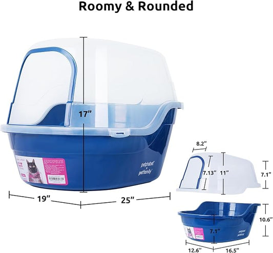 petphabet Covered Litter Box, Jumbo Hooded Cat Litter Box Holds Up to Two Small - Image 2