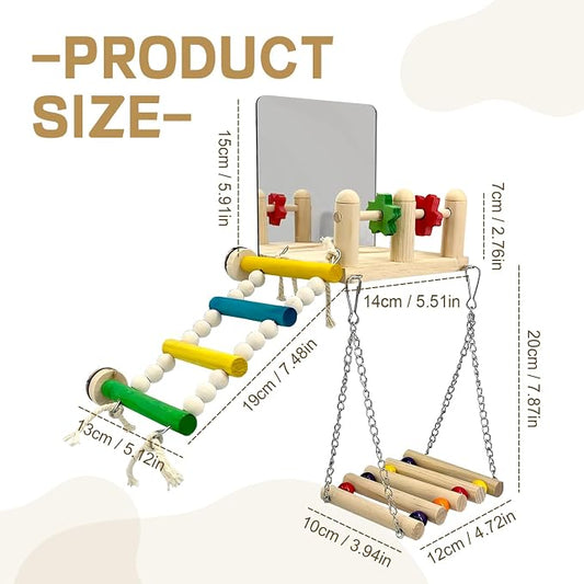 Bird Toys & Wooden Play Gym - Image 2