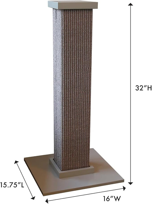 SmartCat Ultimate Scratching Post – Gray, Large 32 Inch Tower - Image 2
