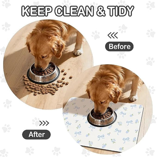 Dog Food Mat for Pet Cat Food Mat, Non-Slip Cat Pet Feeding Mats for Floor - Image 2