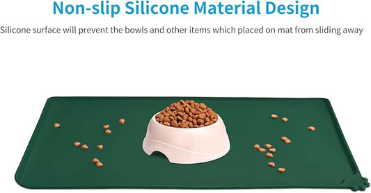 AUDWUD Silicone Waterproof Pet Feeding Mats, Anti Slip Bowl Pad, Dog Mat - Image 2
