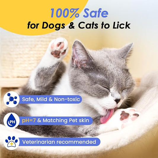 Pet Cleaning Glove Wipes for Dogs & Cats, Hypoallergenic Deodorizing Disposable - Image 2