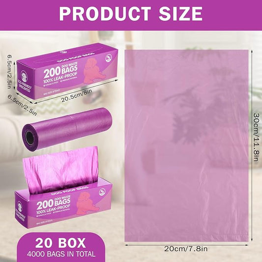 Sherr 20 Boxed Rolls 4000 Counts Dog Poop Bags Bulk Leak Proof Dog Waste Bags - Image 2