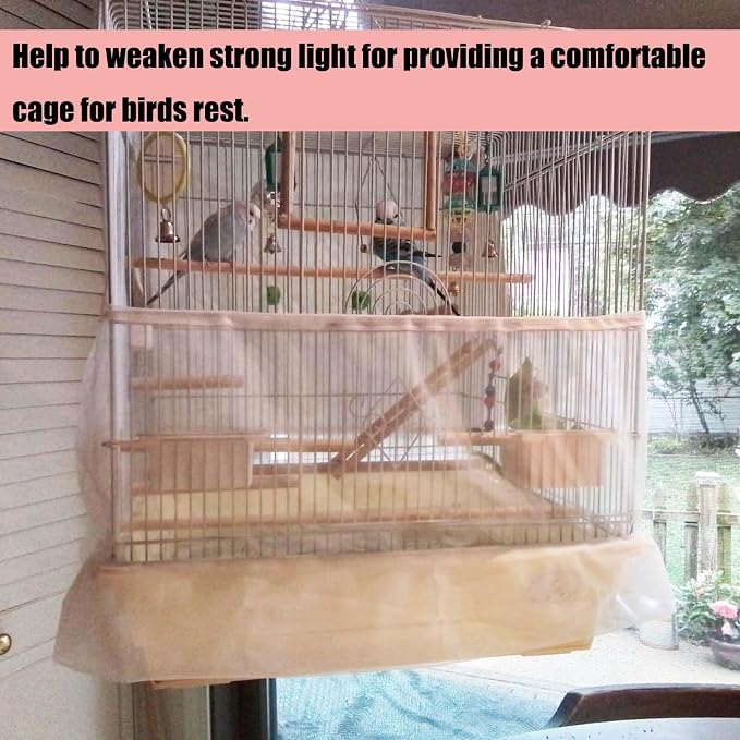 Allazone Bird Cage Seed Catcher, Large Bird Cage Cover, 75-118'' Universal - Image 6