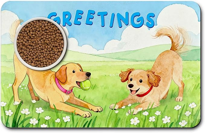 Dog Food Mat for Floors Absorbent, Pet Food Mat, Dogs Greetings Quick Dry Dog - Image 8