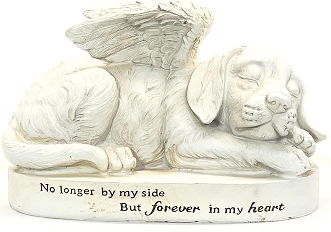 Bellaa Dog Statues 10 Inch Angel Wings Labrador Golden Retriever Puppy Pet - Image 6