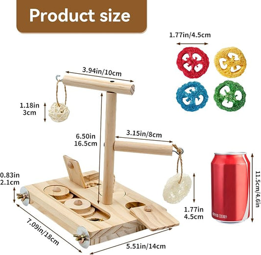 Interactive Wooden Bird Foraging Toy – Cage-Mounted Puzzle Feeder - Image 2