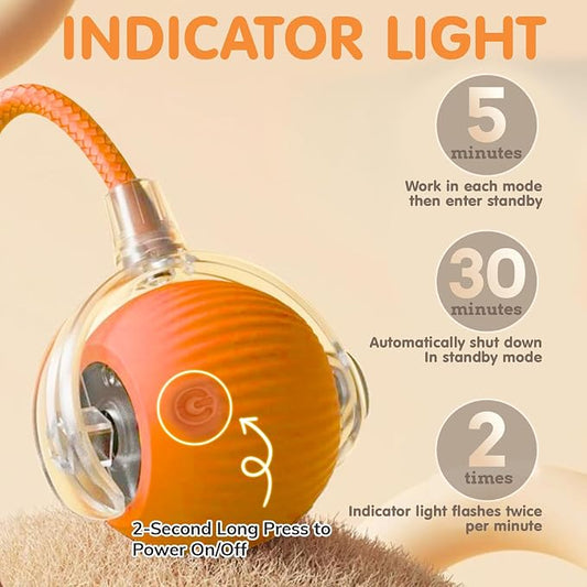 Rocfish Interactive Cat Toy for Indoor Cat, Smart Automatic Cat Chase Ball Toy - Image 2