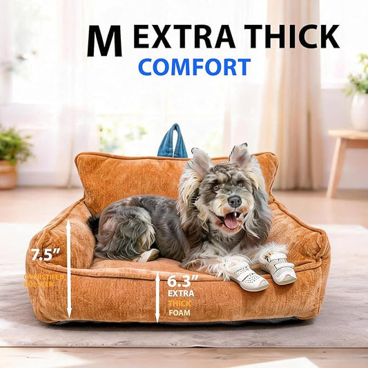 Orthopedic Dog Bed with Memory Foam, Washable Plush Pet Bed - Image 2