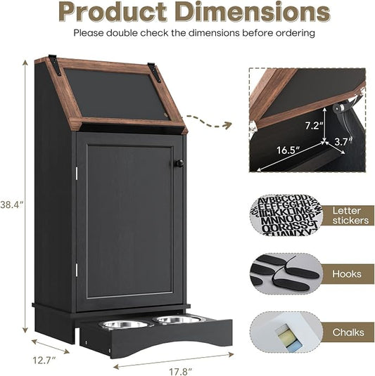 Flip-Top Dog Feeding Station, Dog Food Cabinet - Image 2