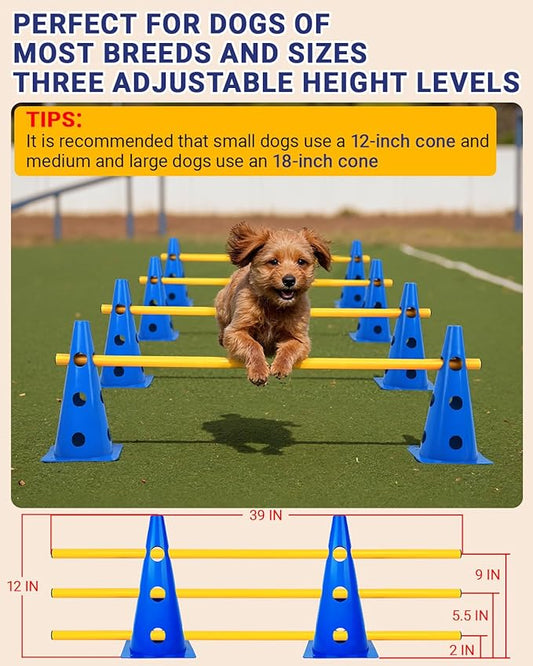 Dog Agility Course Backyard Set, Dog Agility Hurdle Cone Set - Image 2