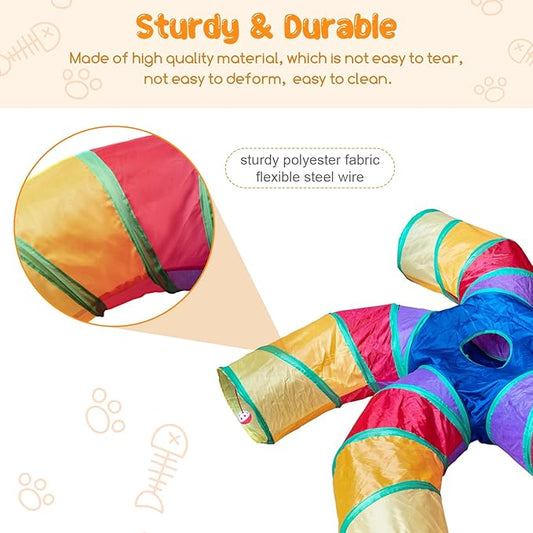 Depets Cat Tunnel for Indoor Cats, 5 Way Large Cat Play Tunnel & Tube - Image 2