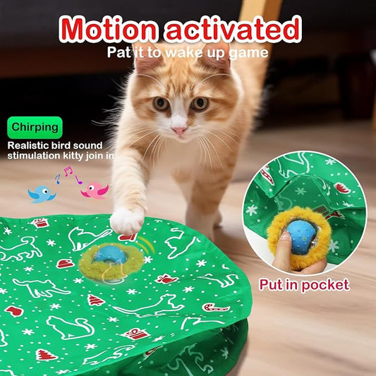 Interactive Cat Toys Ball Fast Rolling in Pocket, Motion Activate Chirping Cat - Image 2