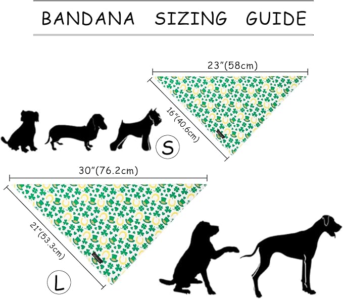 ARING PET St Patrick's Day Dog Bandana, Cute Green Shamrocks Pet Bandanas Scarf - Image 6