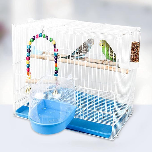 Tfwadmx Bird Cage Bath Parrot Bath Box Accessory Supplies Hanging Bathing Tub - Image 2