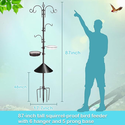 Bird Feeding Station Kit, 87 Inches Bird Feeder Pole, Premium Feeder Hanging Kit - Image 2