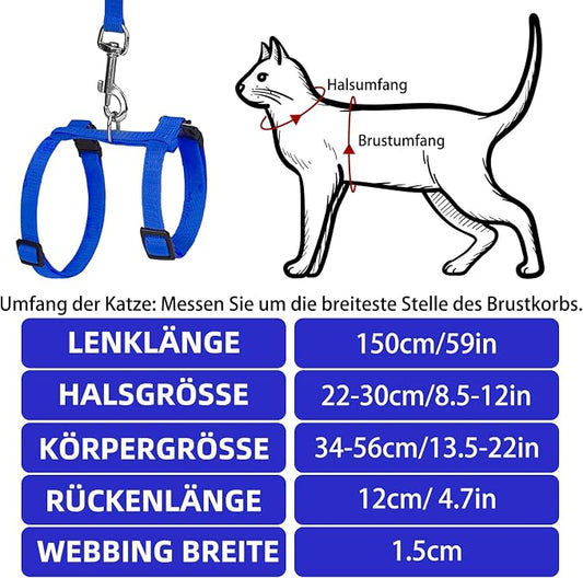 PUPTECK Adjustable Cat Harness and Leash Set Escape Proof Kitten Strap Collar - Image 2