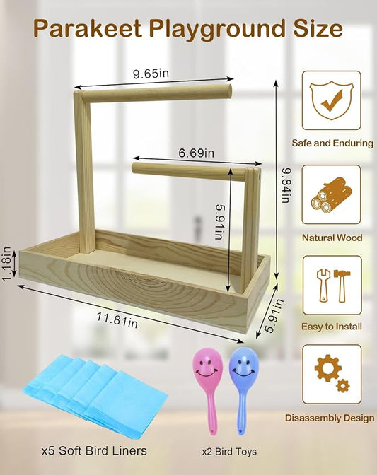 Small Bird Training Stand Portable Tabletop Birds Perch Desktop Platform - Image 2