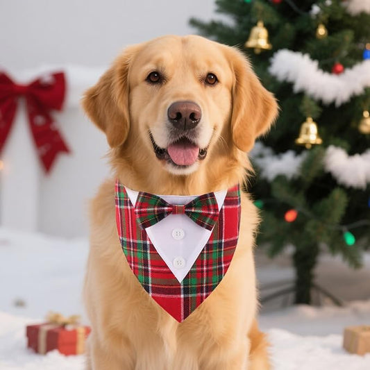 ADOGGYGO Christmas Dog Tuxedo Bandana, Adjustable Christmas Costume - Image 2