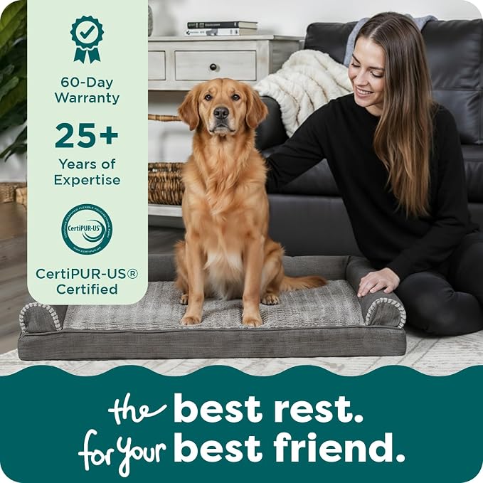 Furhaven Orthopedic Dog Bed for Large Dogs w/ Removable Bolsters & Washable - Image 9
